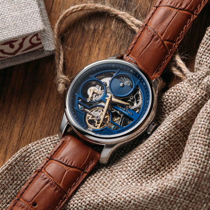 Archer Automatic Silver Tan Navy