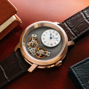 Caspian Automatic Rose Gold Silver Brown