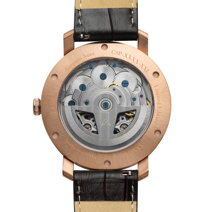 Caspian Automatic Rose Gold Black Brown