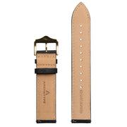20mm Full-grain Leather Black Strap Gold Buckle