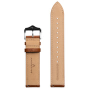 20mm Embossed Croc Tan Strap Silver Buckle
