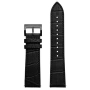22mm Embossed Croc Black Strap Gunmetal Buckle